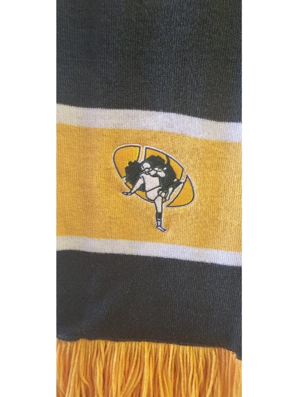 Mitchell & Ness Football Neck Scarf Unisex Green & Yellow Embroidered college - Picture 3 of 7